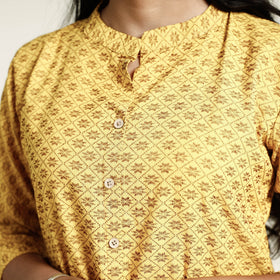 Buy Cotton A-Line Jacquard Kurta for Women
