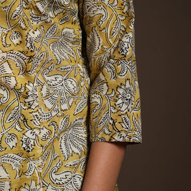 Yellow - cotton a-line sanganeri kurta 13 - handcrafted