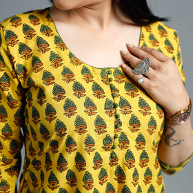  Ajrakh Block Printed Cotton Long Kurta for Women