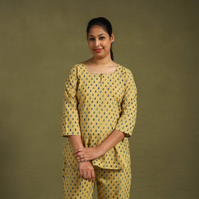 Buy Cotton Ajrakh Block Print Night Suit Set