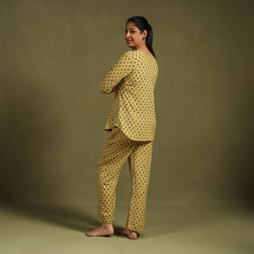 Buy Cotton Ajrakh Block Print Night Suit Set