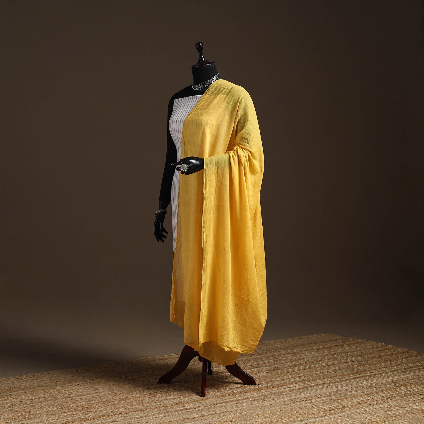 Cotton plain dupatta 10 - handcrafted