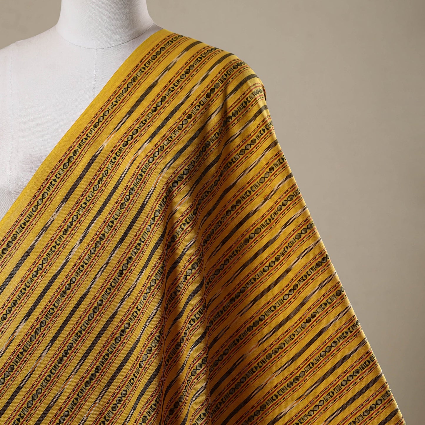 Cotton pochampally dabi ikat fabric 03 - handcrafted