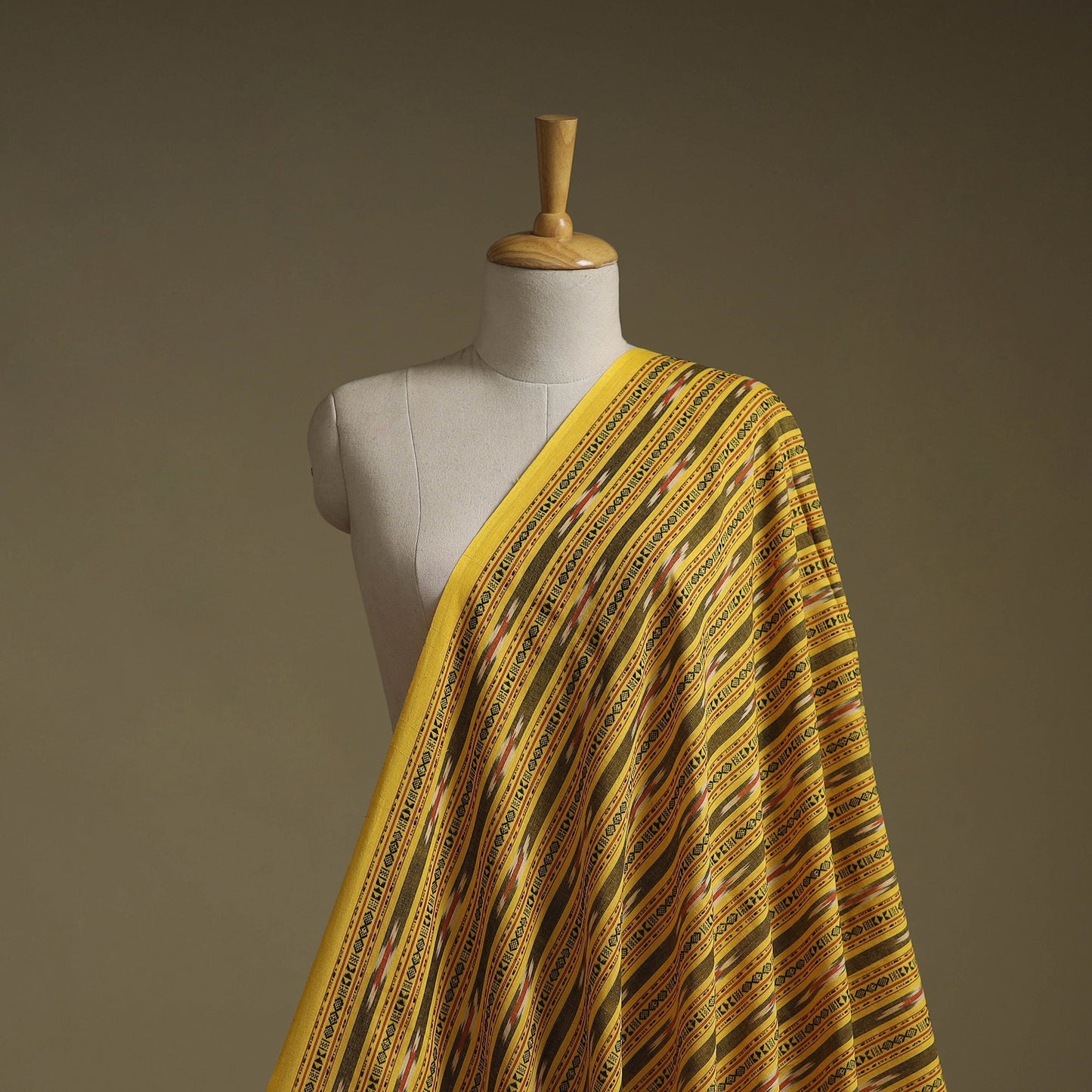 Cotton pochampally dabi ikat fabric 15 - handcrafted