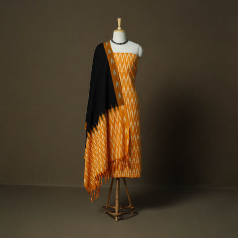 Handloom cotton pochampally ikat 3pc unstitched dress