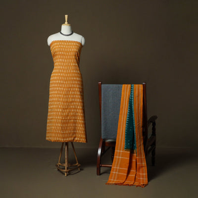 Handloom cotton pochampally ikat 3pc unstitched dress
