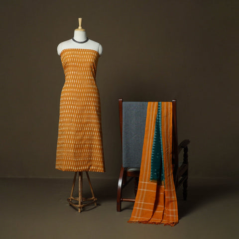 Handloom cotton pochampally ikat 3pc unstitched dress