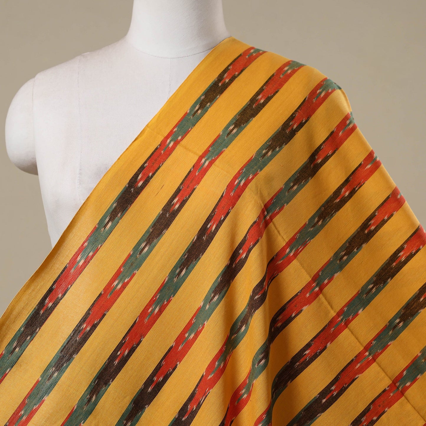 Cotton pochampally ikat fabric 20 - handcrafted
