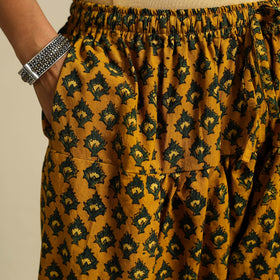 Yellow Block Print Cotton Ajrakh Salwar