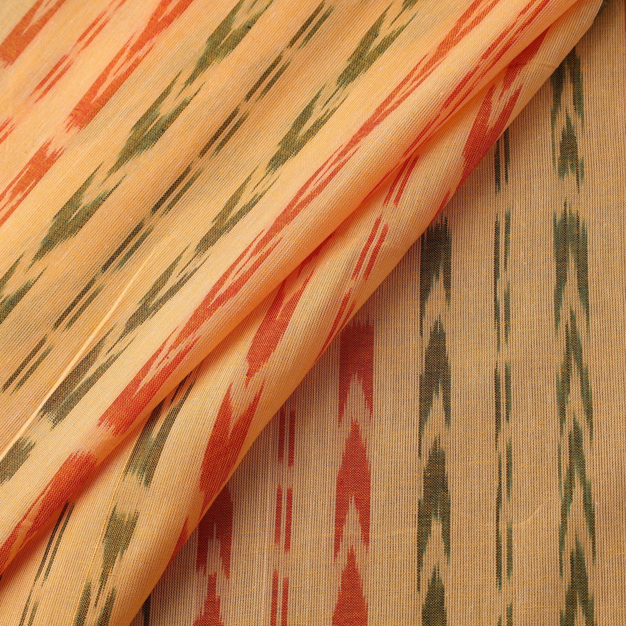 Yellow Cotton Sambalpuri Ikat Fabric Yellow Cotton Sambalpuri Ikat Fabric