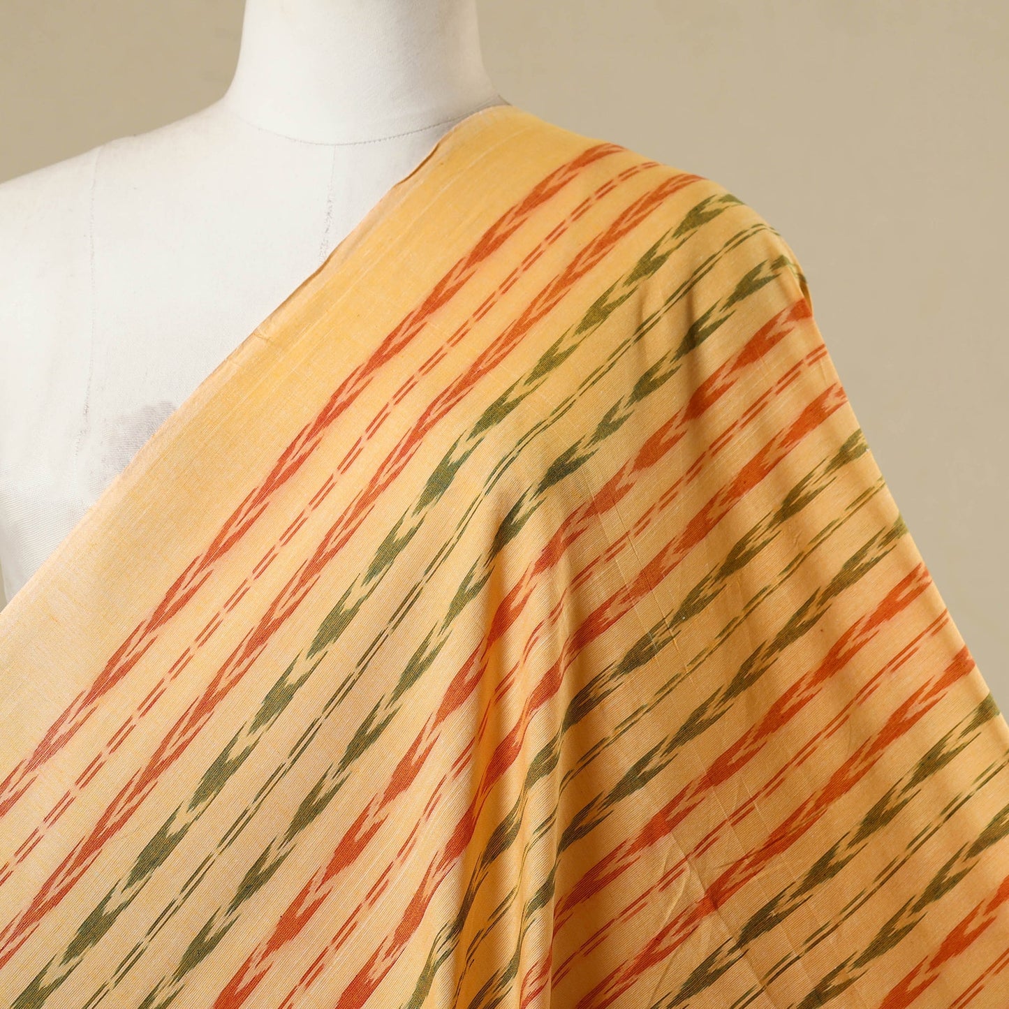 Yellow - cotton sambalpuri ikat fabric 26 - handcrafted