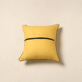 Yellow - cotton sanganeri cushion cover 15 - handcrafted