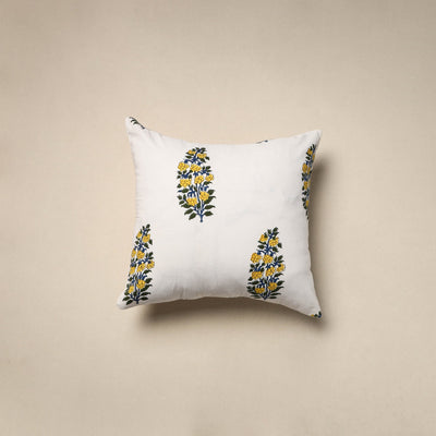 Cotton sanganeri cushion cover (16 x 16 in) 54 - handcrafted