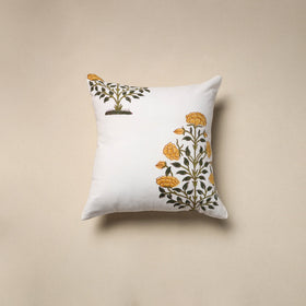 Cotton sanganeri cushion cover (16 x 16 in) 81 - handcrafted