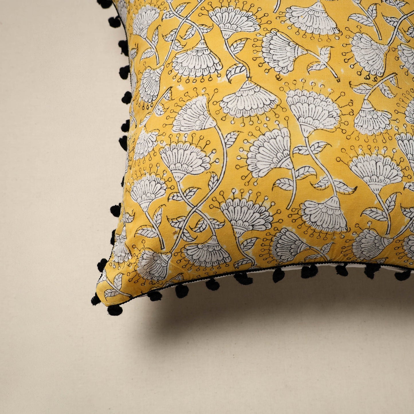 Cotton sanganeri cushion cover 18 - handcrafted