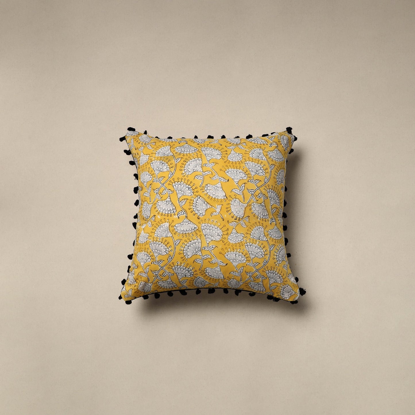 Cotton sanganeri cushion cover 18 - handcrafted