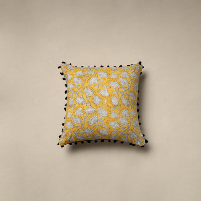 Cotton sanganeri cushion cover 18 - handcrafted