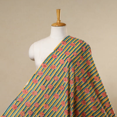 Yellow - cotton sanganeri fabric 06 - handcrafted