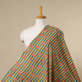 Yellow - cotton sanganeri fabric 06 - handcrafted