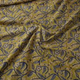 Yellow Block Print Cotton Sanganeri Fabric