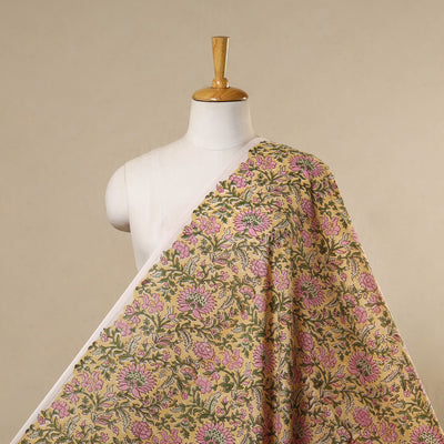 Yellow - cotton sanganeri fabric 09 - handcrafted