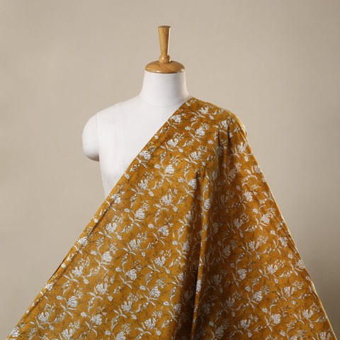 Yellow - cotton sanganeri fabric 12 - handcrafted