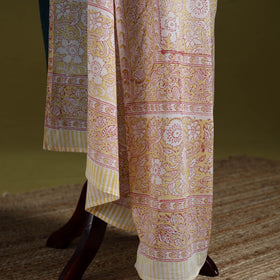 Cotton sanganeri floral dupatta 29 - handcrafted