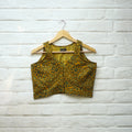 Yellow - cotton stitched blouse 06 - handcrafted