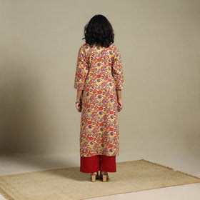Yellow - cotton straight sanganeri kurta 14 - m