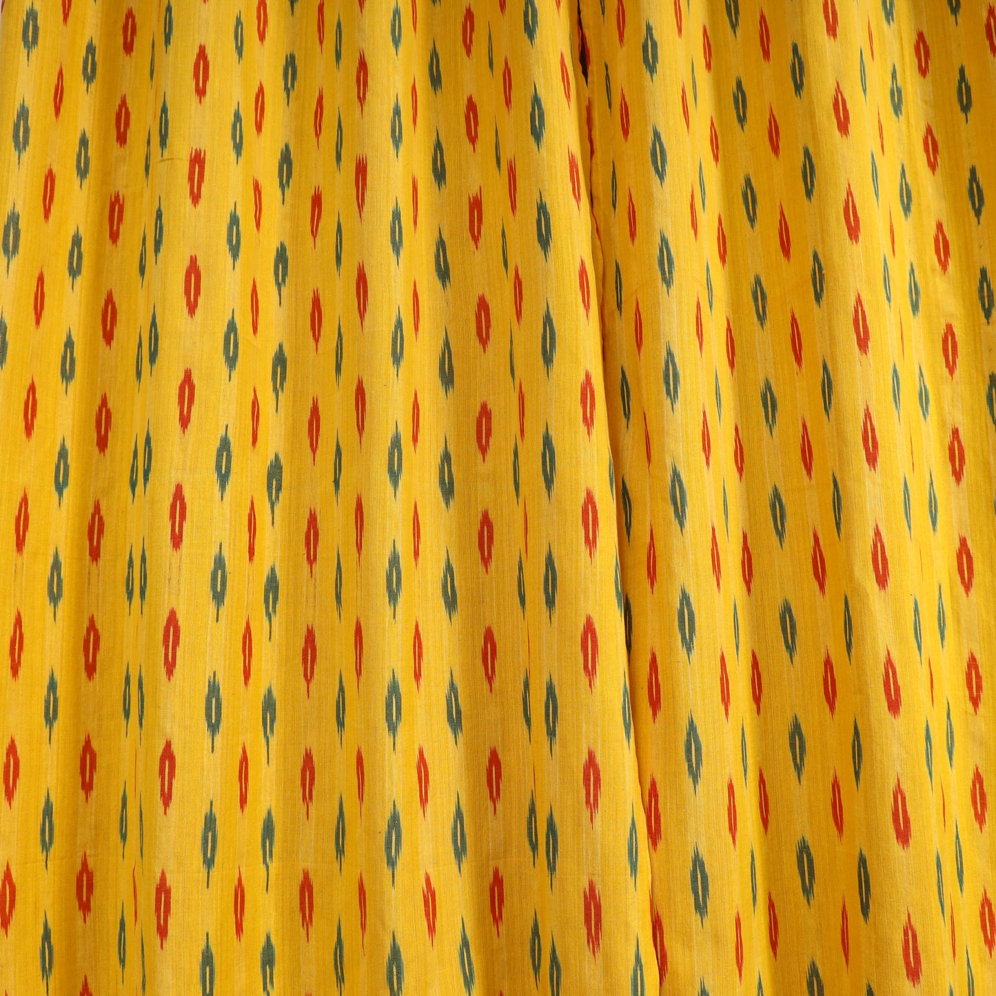 Yellow - cotton window pochampally ikat curtain (5 x 3
