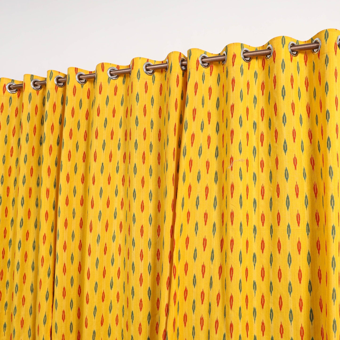Yellow - cotton window pochampally ikat curtain (5 x 3
