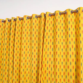 Yellow - cotton window pochampally ikat curtain (5 x 3