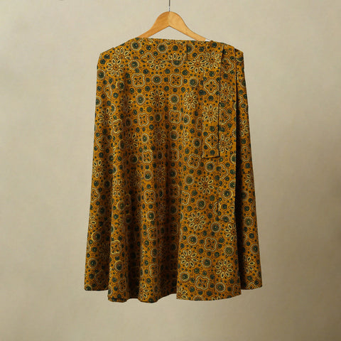 Yellow - cotton wrap around skirt 35 - handcrafted