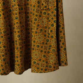 Yellow - cotton wrap around skirt 35 - handcrafted