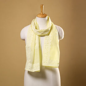 Buy Cut Work Cotton Yellow Barmer Applique Stole