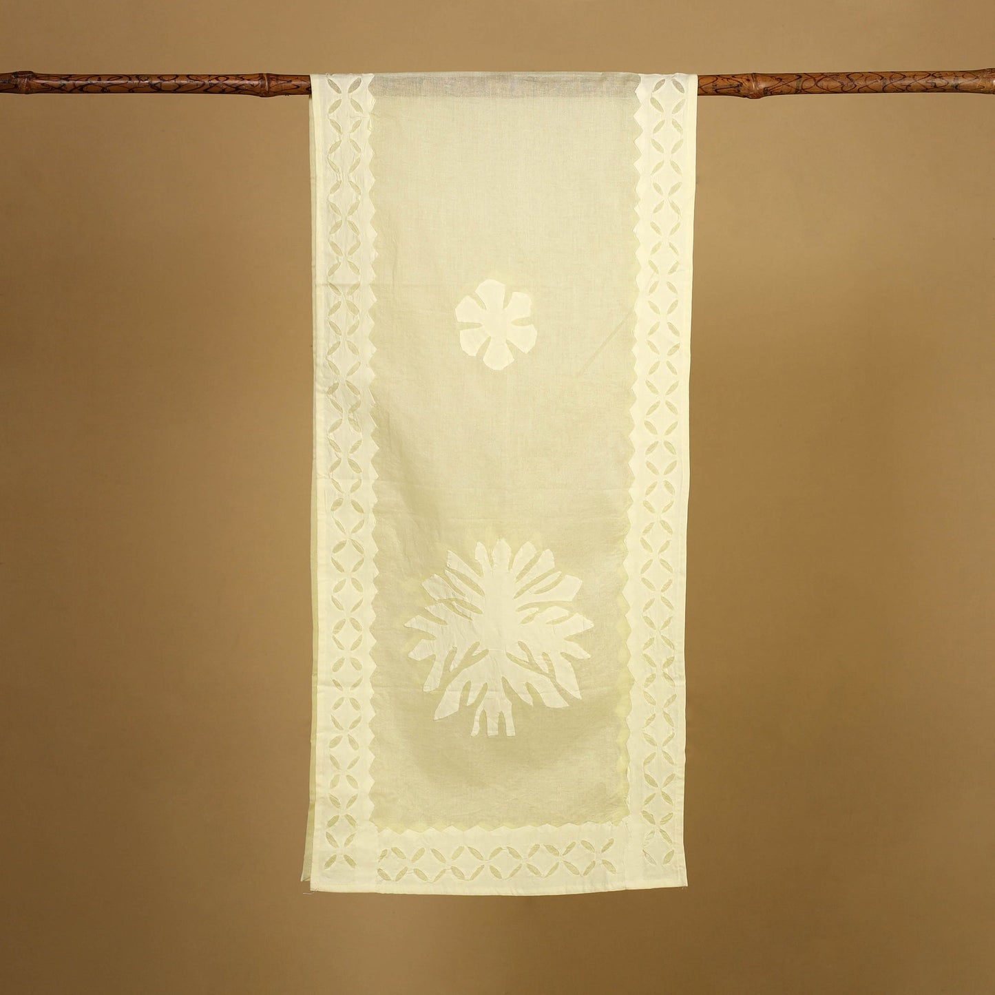 Buy Cut Work Cotton Yellow Barmer Applique Stole