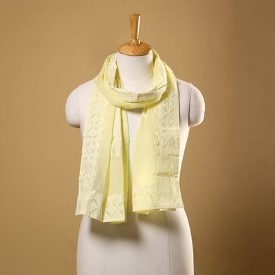 Buy Cut Work Cotton Yellow Barmer Applique Stole