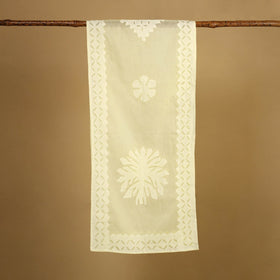 Yellow - cut work cotton barmer applique stole 19