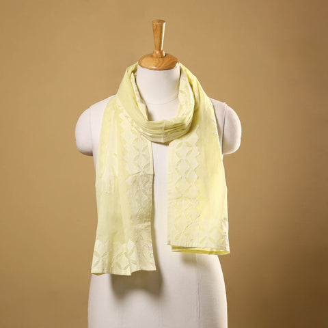 Yellow - cut work cotton barmer applique stole 19