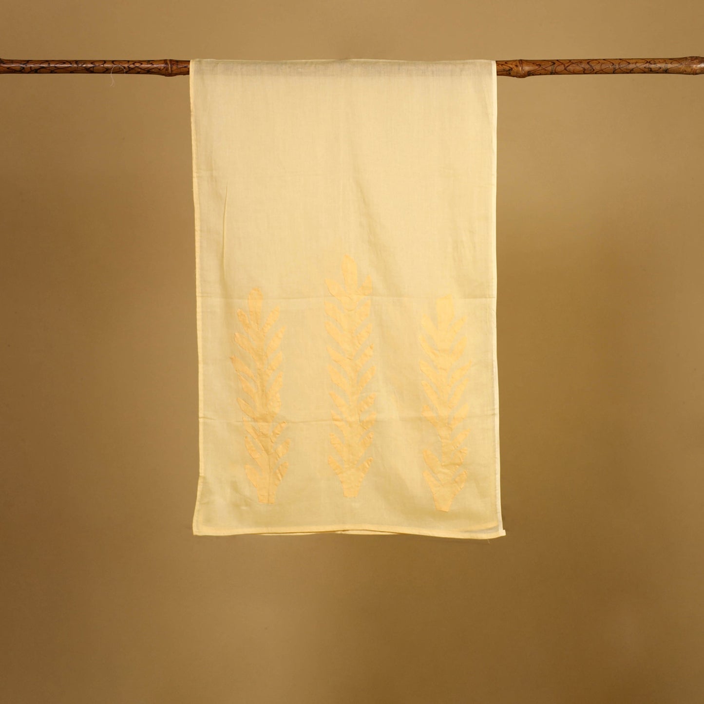 Buy Cut Work Cotton Yellow Barmer Applique Stole