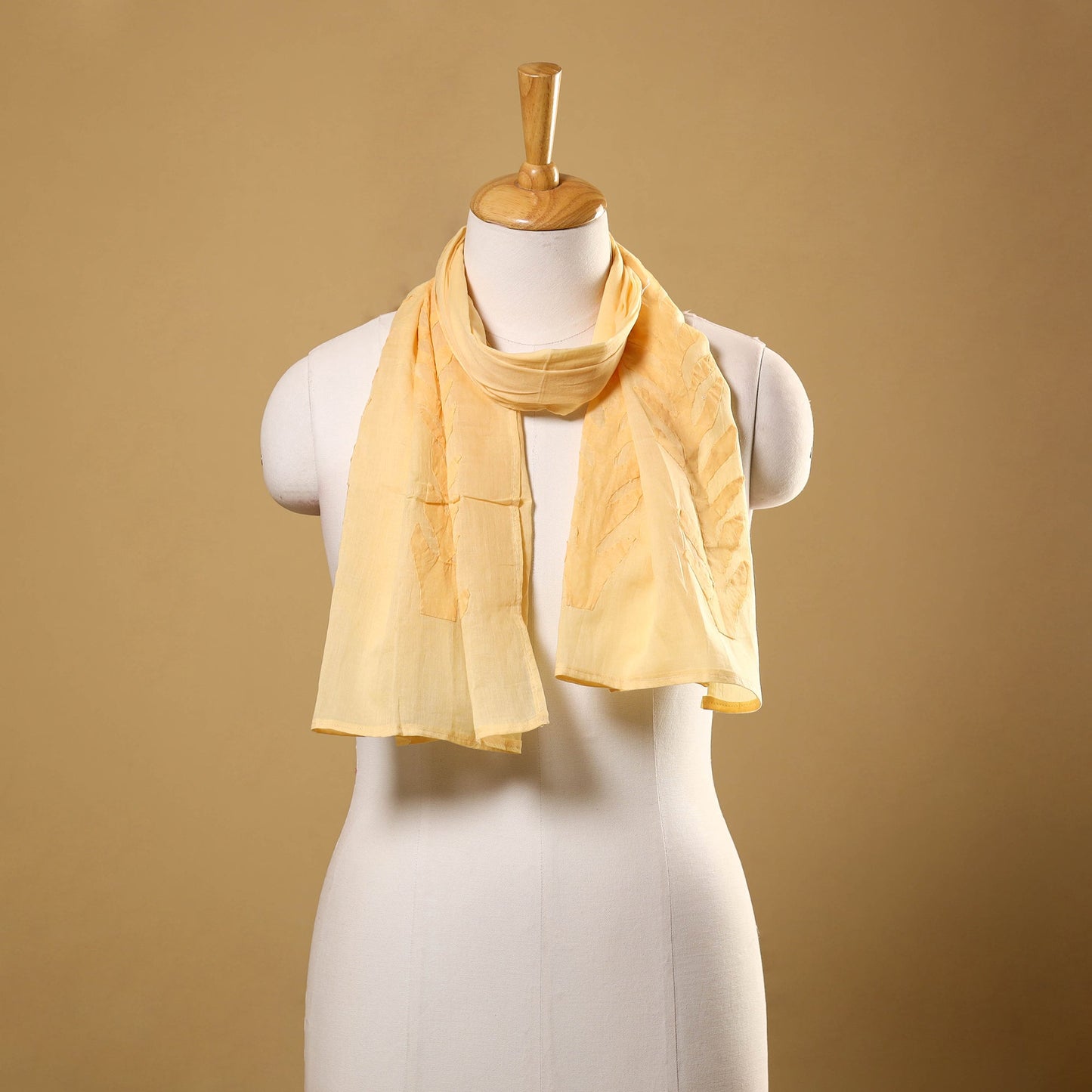 Buy Cut Work Cotton Yellow Barmer Applique Stole