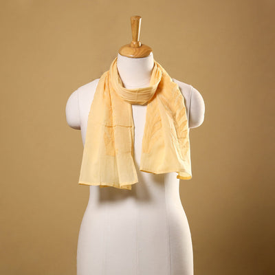 Buy Cut Work Cotton Yellow Barmer Applique Stole