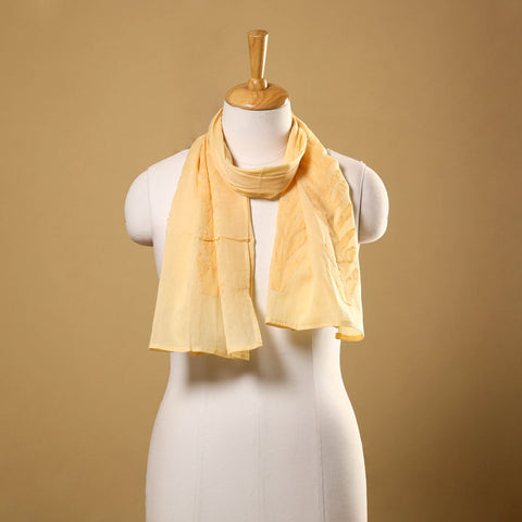 Buy Cut Work Cotton Yellow Barmer Applique Stole