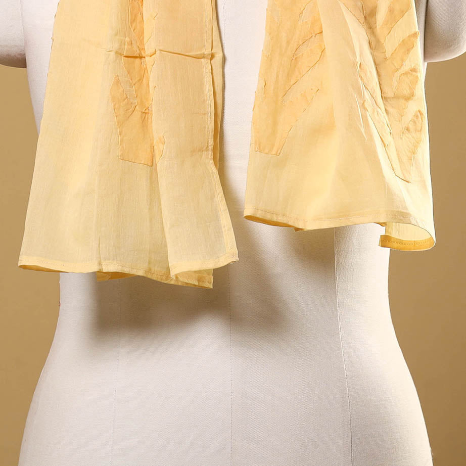 Buy Cut Work Cotton Yellow Barmer Applique Stole