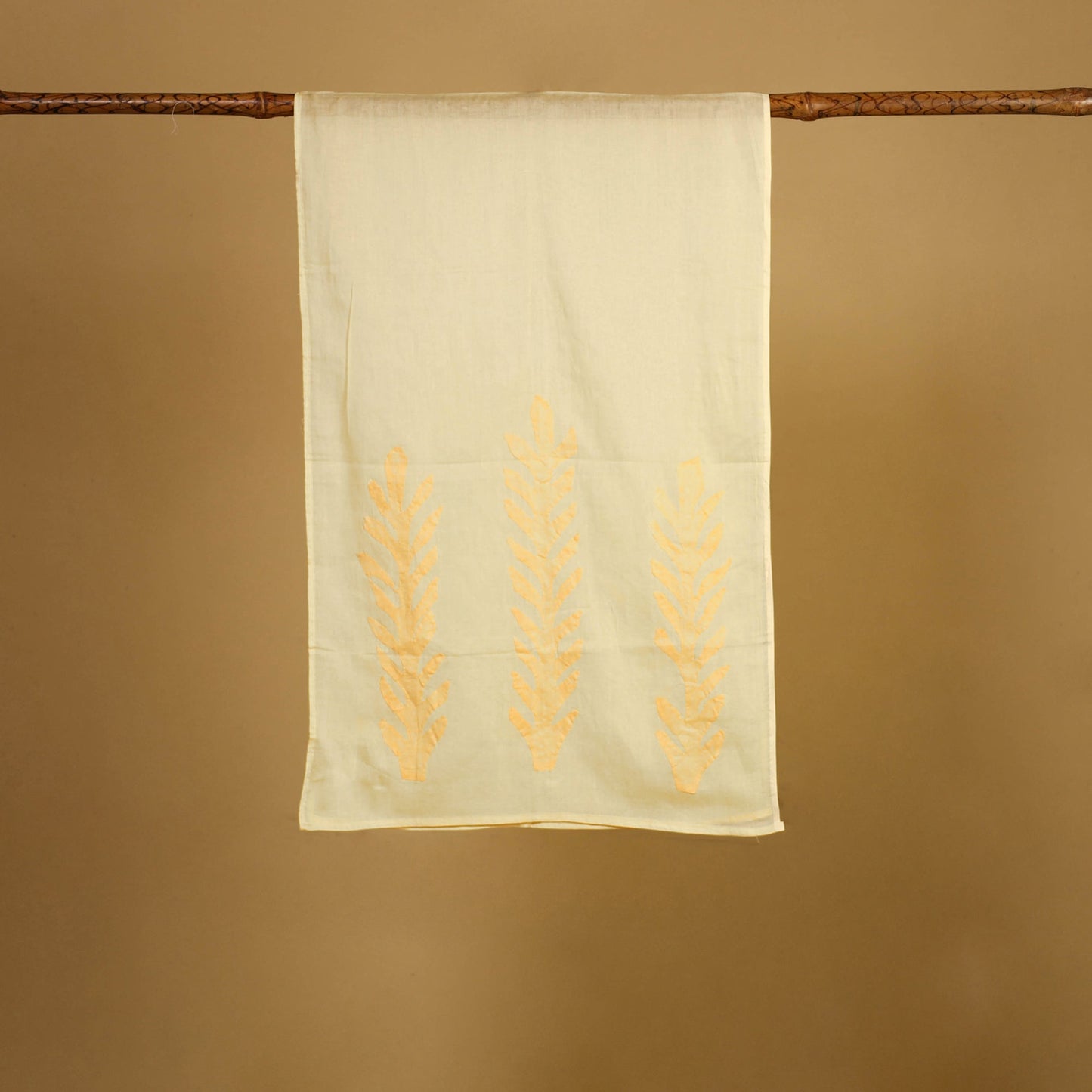 Buy Cut Work Cotton Yellow Barmer Applique Stole