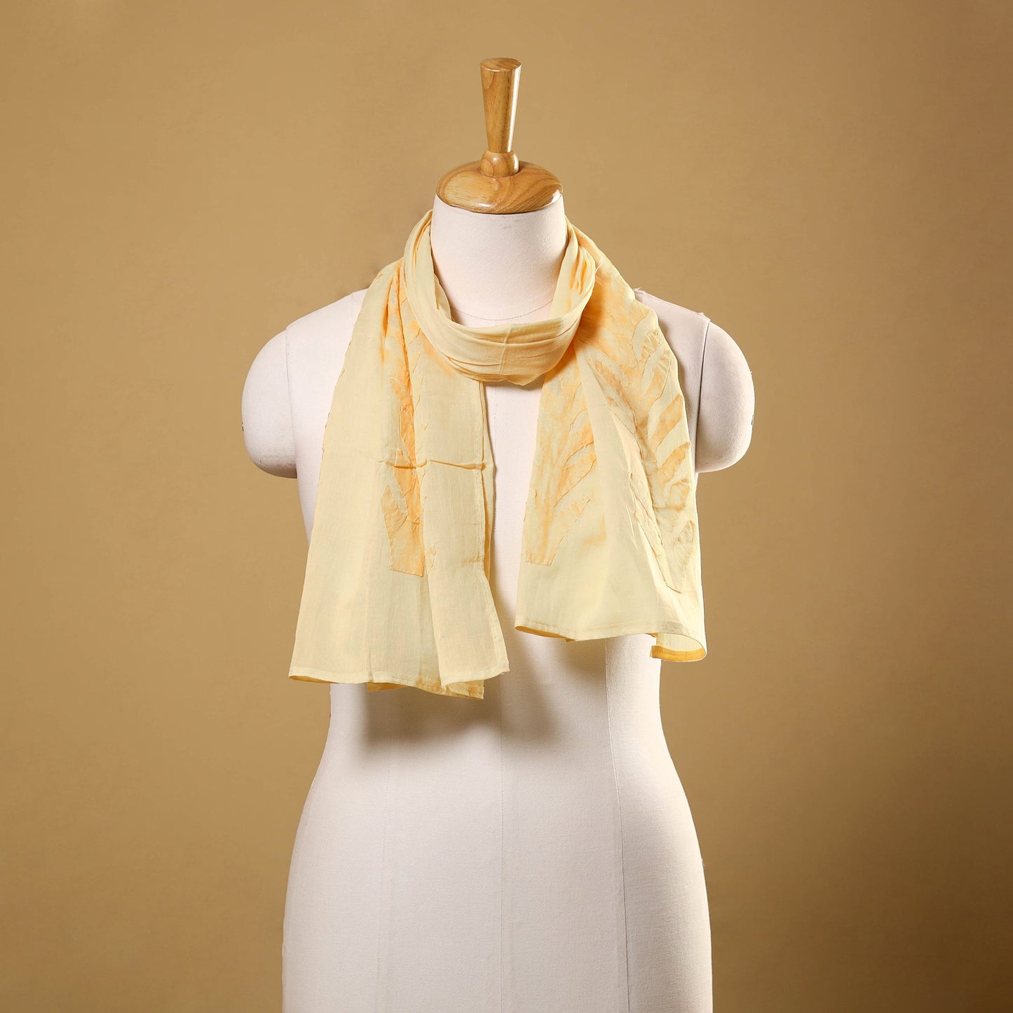 Buy Cut Work Cotton Yellow Barmer Applique Stole
