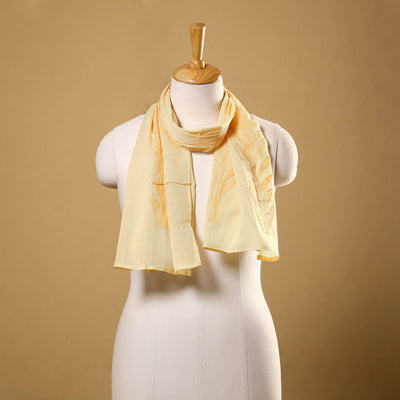 Buy Cut Work Cotton Yellow Barmer Applique Stole