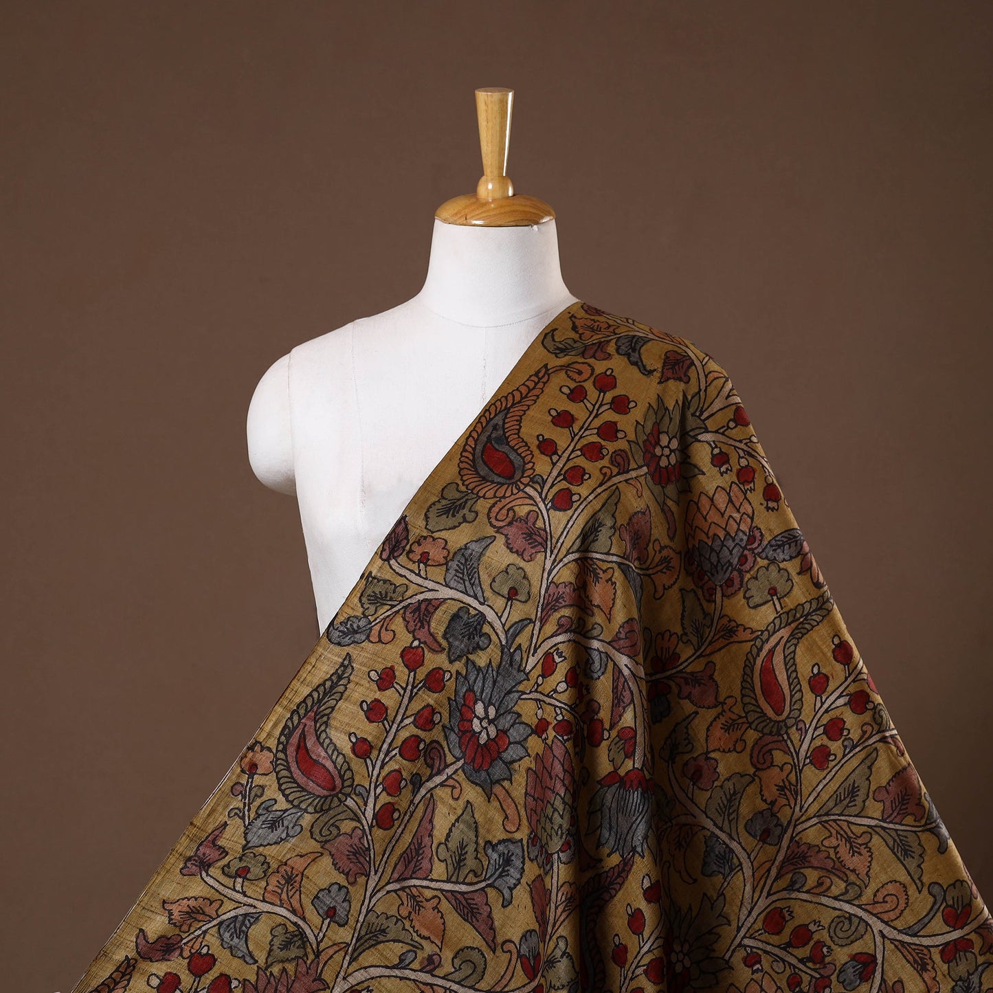 Yellow - desi tussar silk handpainted srikalahasti pen