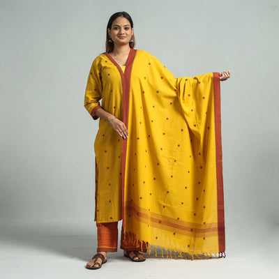 Yellow - dharwad cotton kurta with palazzo & dupatta set