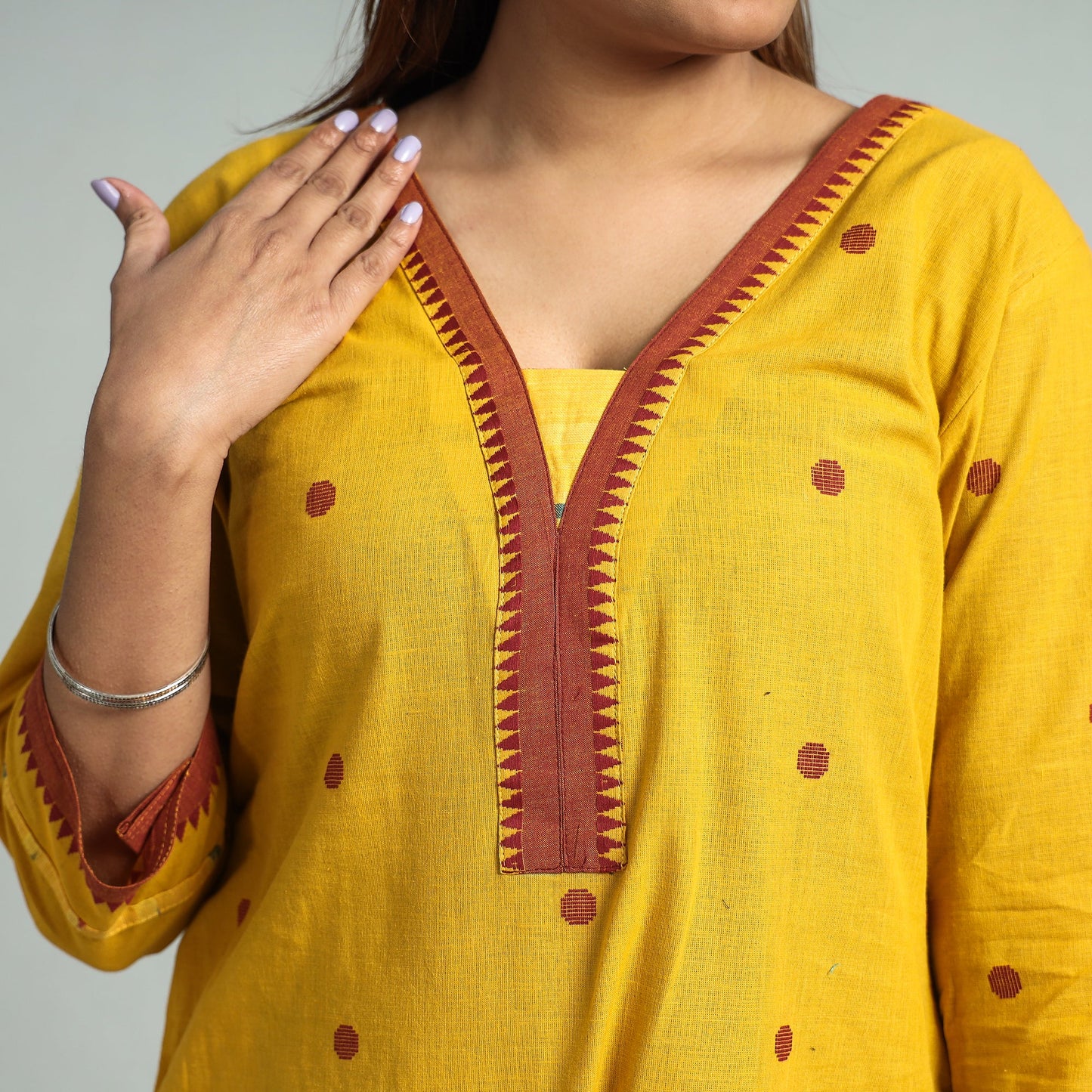 Yellow - dharwad cotton kurta with palazzo & dupatta set
